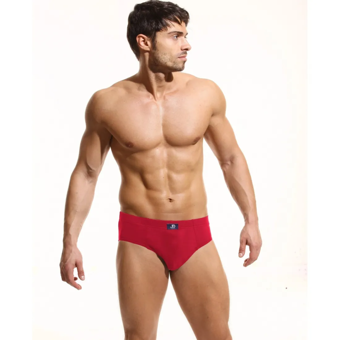 Slip rouge ceinture élastiquée en coton