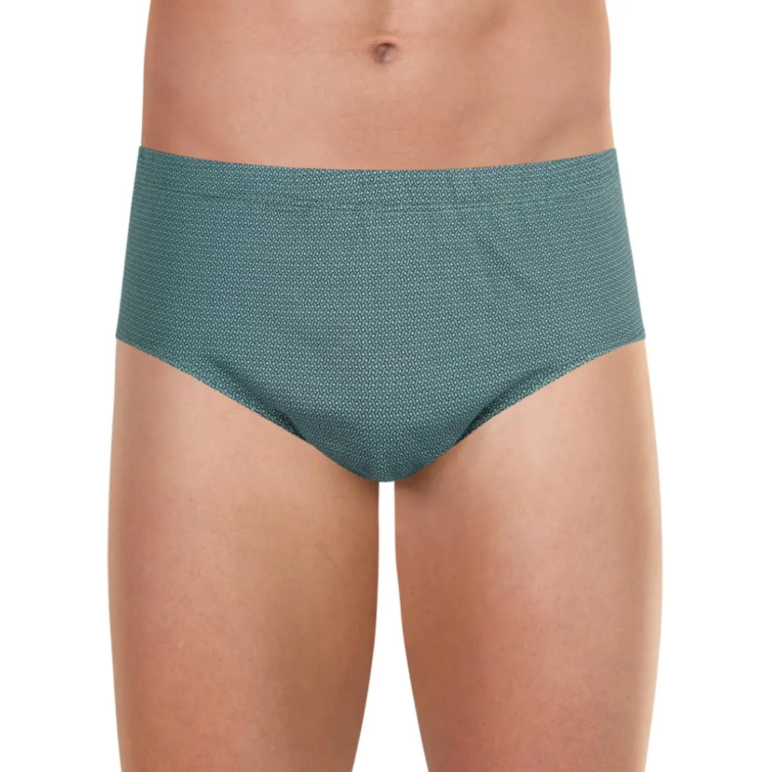 Slip taille haute fermé homme Motifs Eminence vert en coton