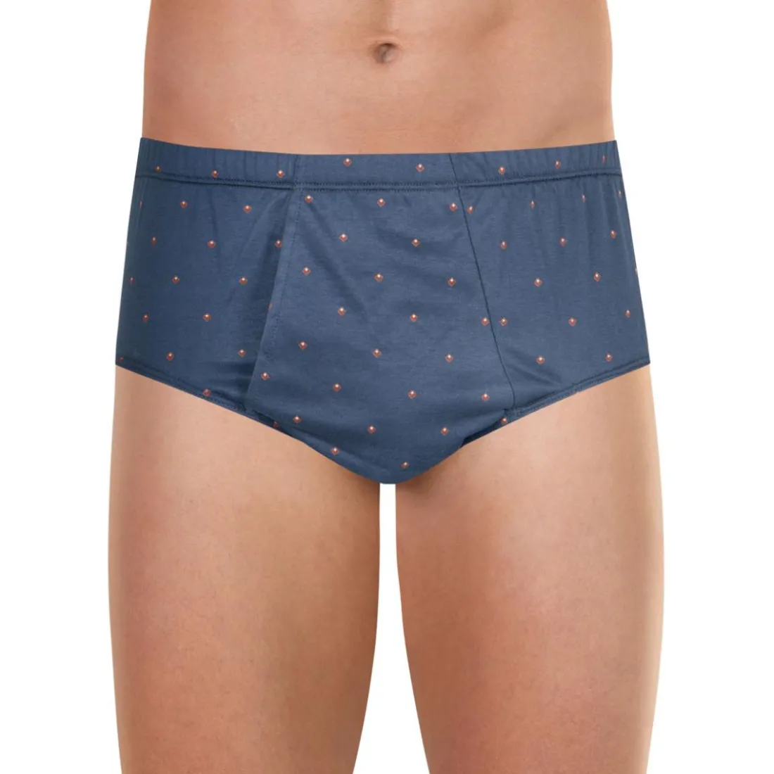 Slip taille haute ouvert homme Motifs Eminence marron en coton