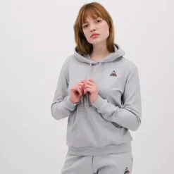 Sweat à capuche ESS N°1 W Blanc gris en coton
