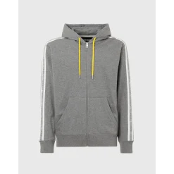 Sweat à capuche zippé - Gris en coton