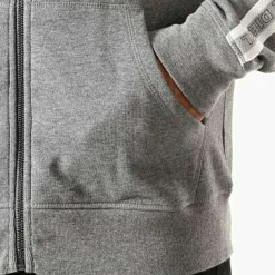 Sweat à capuche zippé - Gris en coton