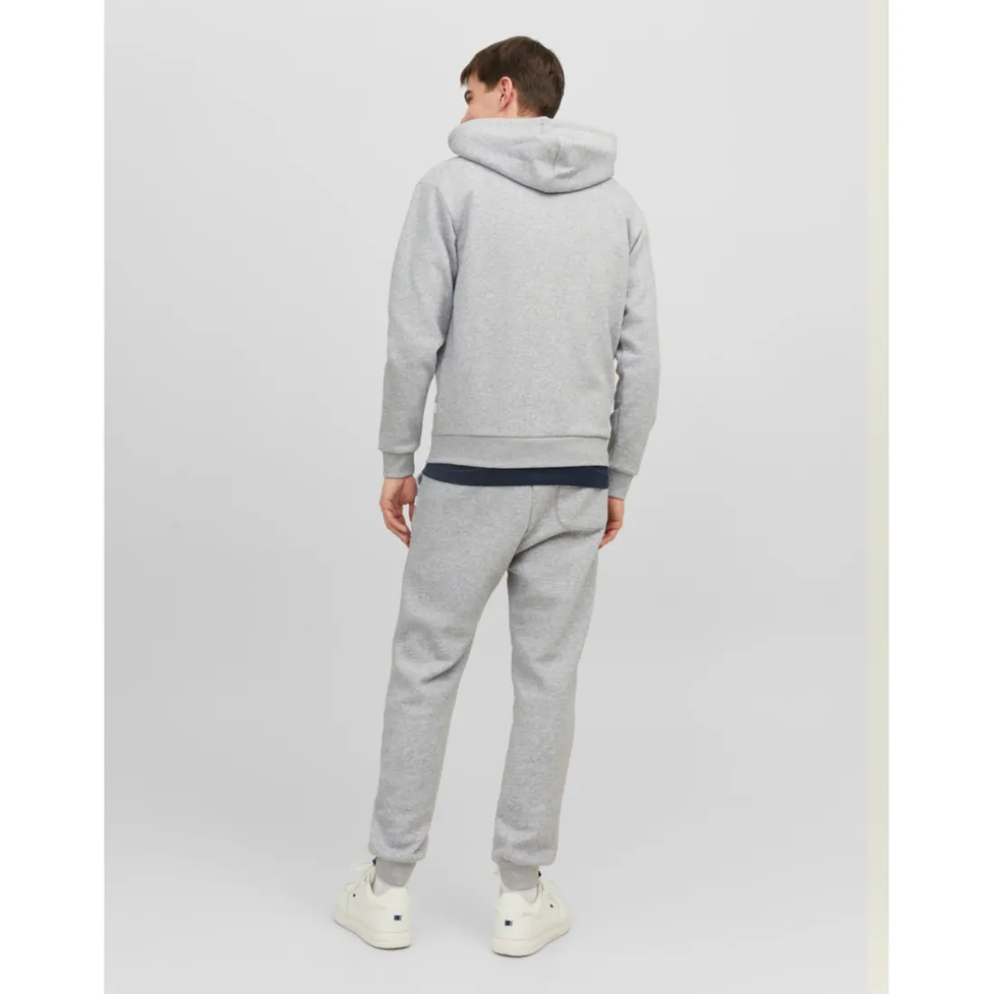 Sweat à capuche zippé Relaxed Fit Manches longues Gris Clair Andy