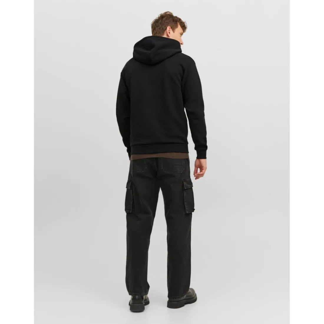Sweat à capuche zippé Relaxed Fit Manches longues Noir Sean