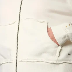 Sweat à capuche zippé VITRA blanc en coton
