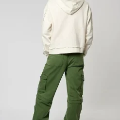 Sweat à capuche zippé VITRA blanc en coton