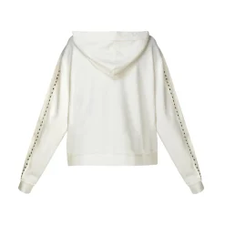 Sweat à capuche zippé VITRA blanc en coton