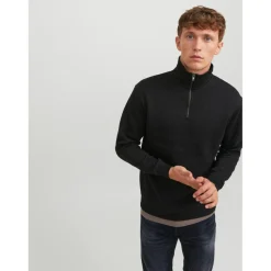 Sweat à col roulé Relaxed Fit Col haut Manches longues Noir