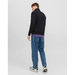 Sweat à col roulé Relaxed Fit Col haut Manches longues Noir en coton