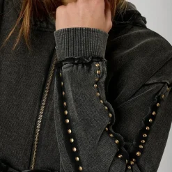 Sweat zippé VITRA noir en coton