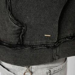 Sweat zippé VITRA noir en coton