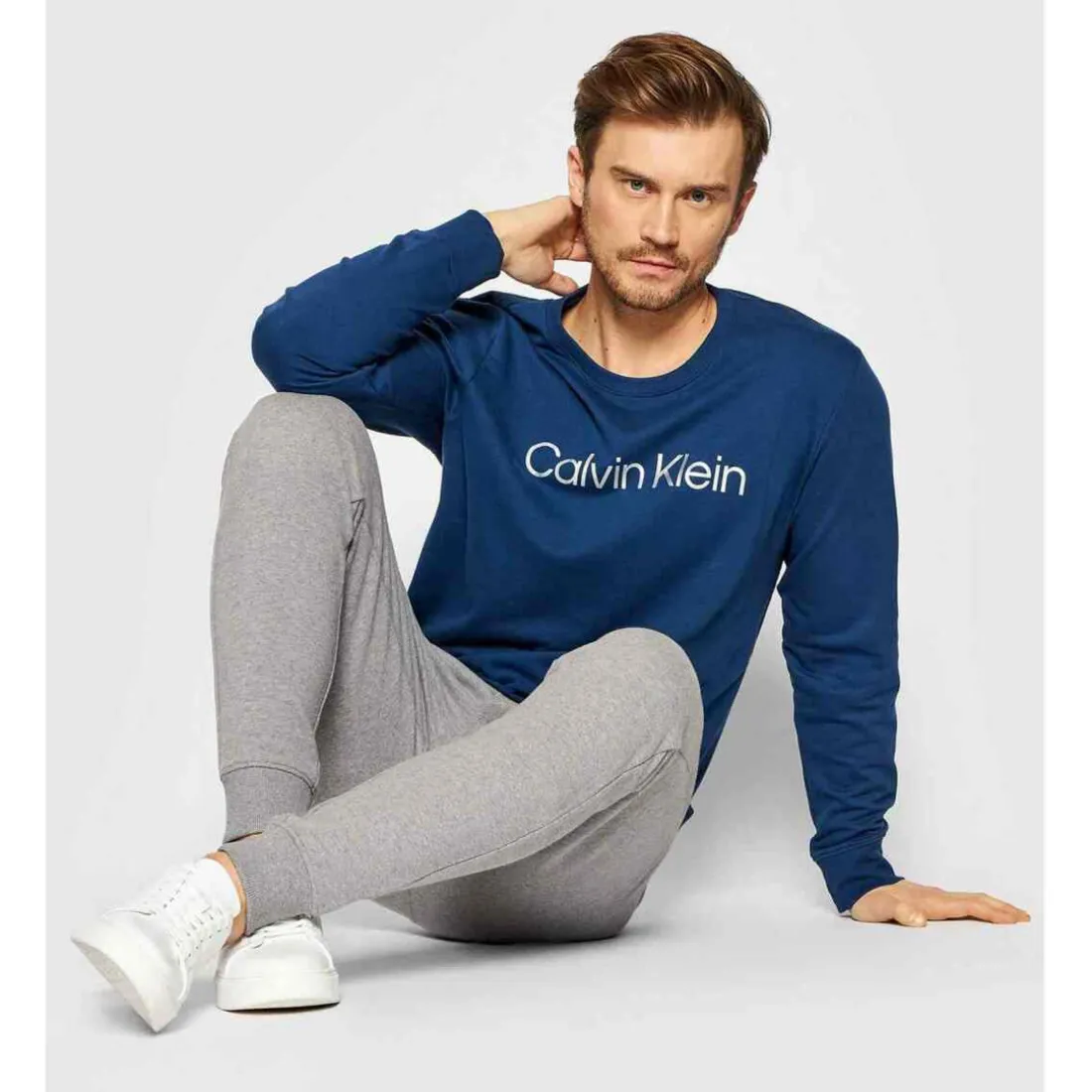 Sweatshirt à manches longues Homme - Bleu Calvin Klein Underwear en coton