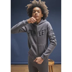 Sweat-Shirt capuche garçon YAMABO gris en coton