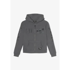 Sweat-Shirt capuche garçon YAMABO gris en coton