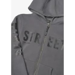 Sweat-Shirt capuche garçon YAMABO gris en coton