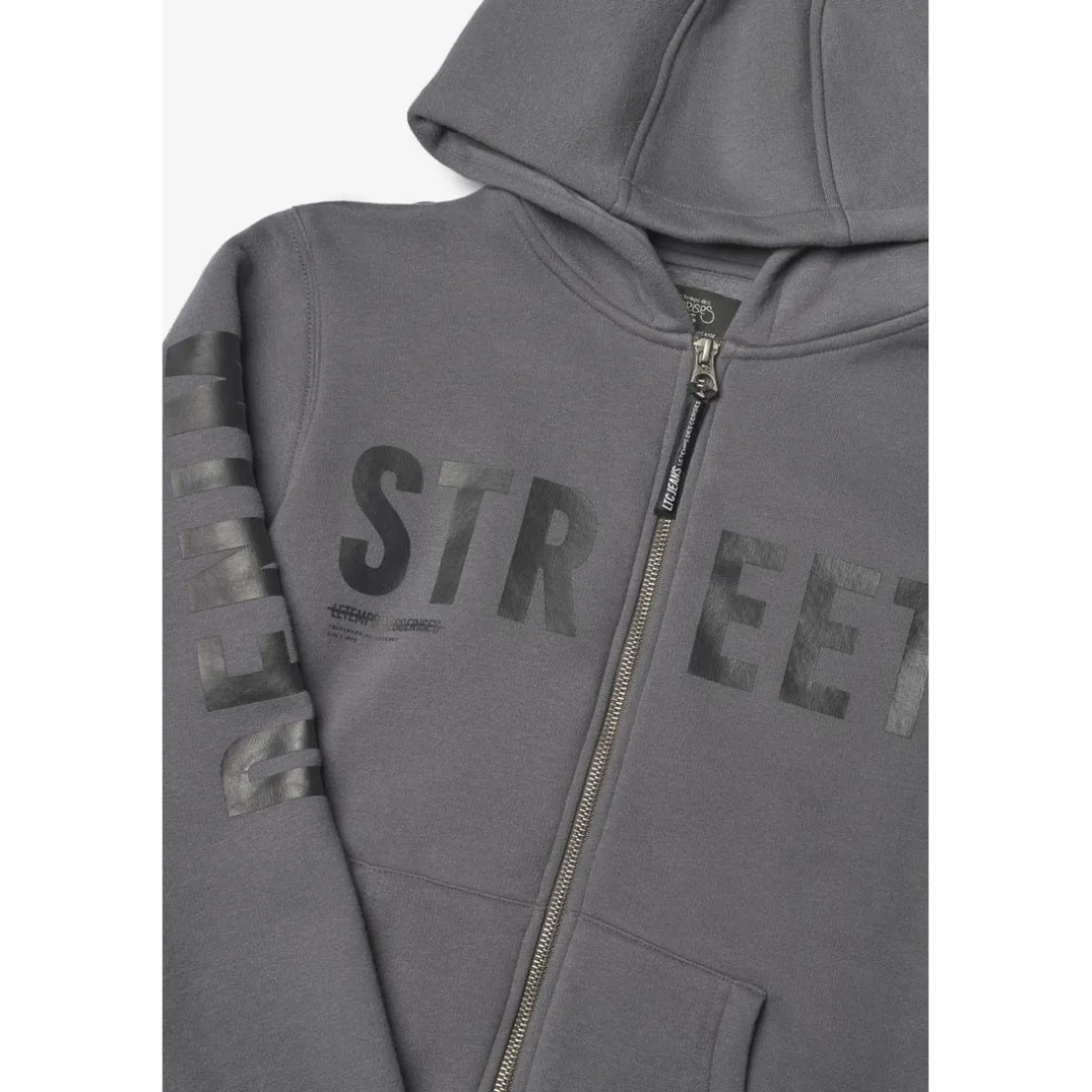 Sweat-Shirt capuche garçon YAMABO gris en coton