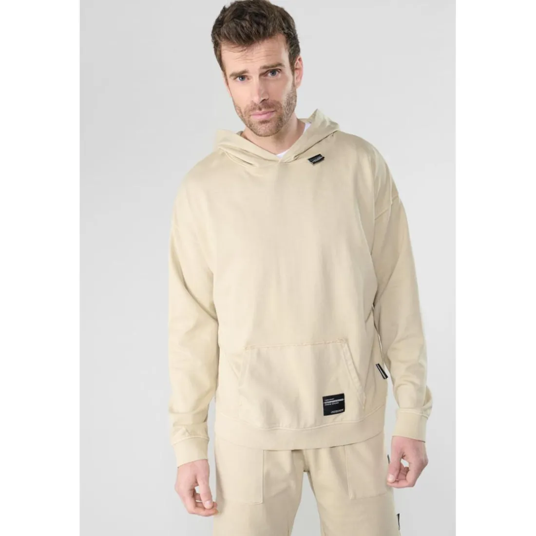 Sweat-Shirt capuche garçon ANIBO marron en coton Cy