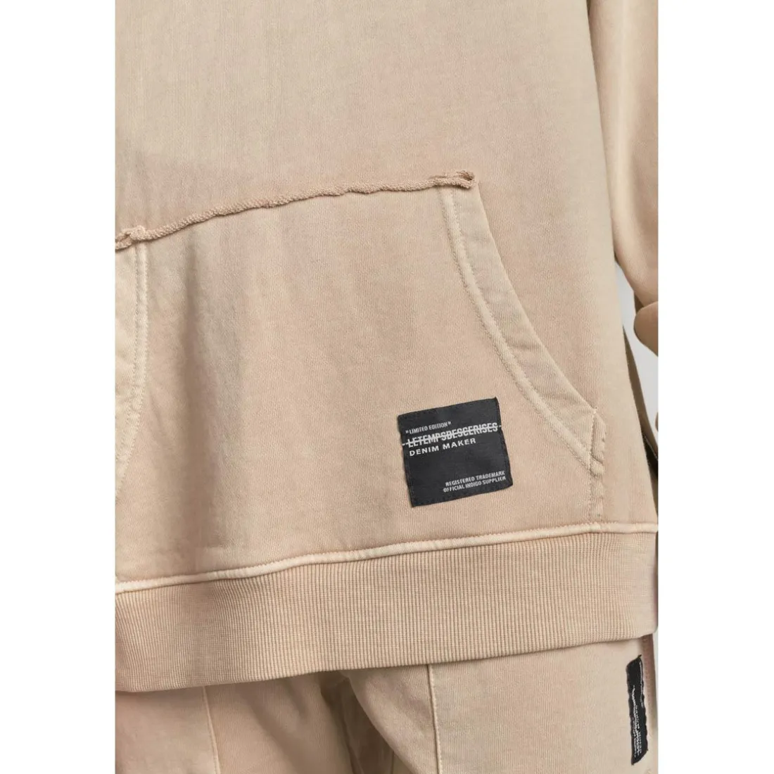 Sweat-Shirt capuche garçon ANIBO beige en coton