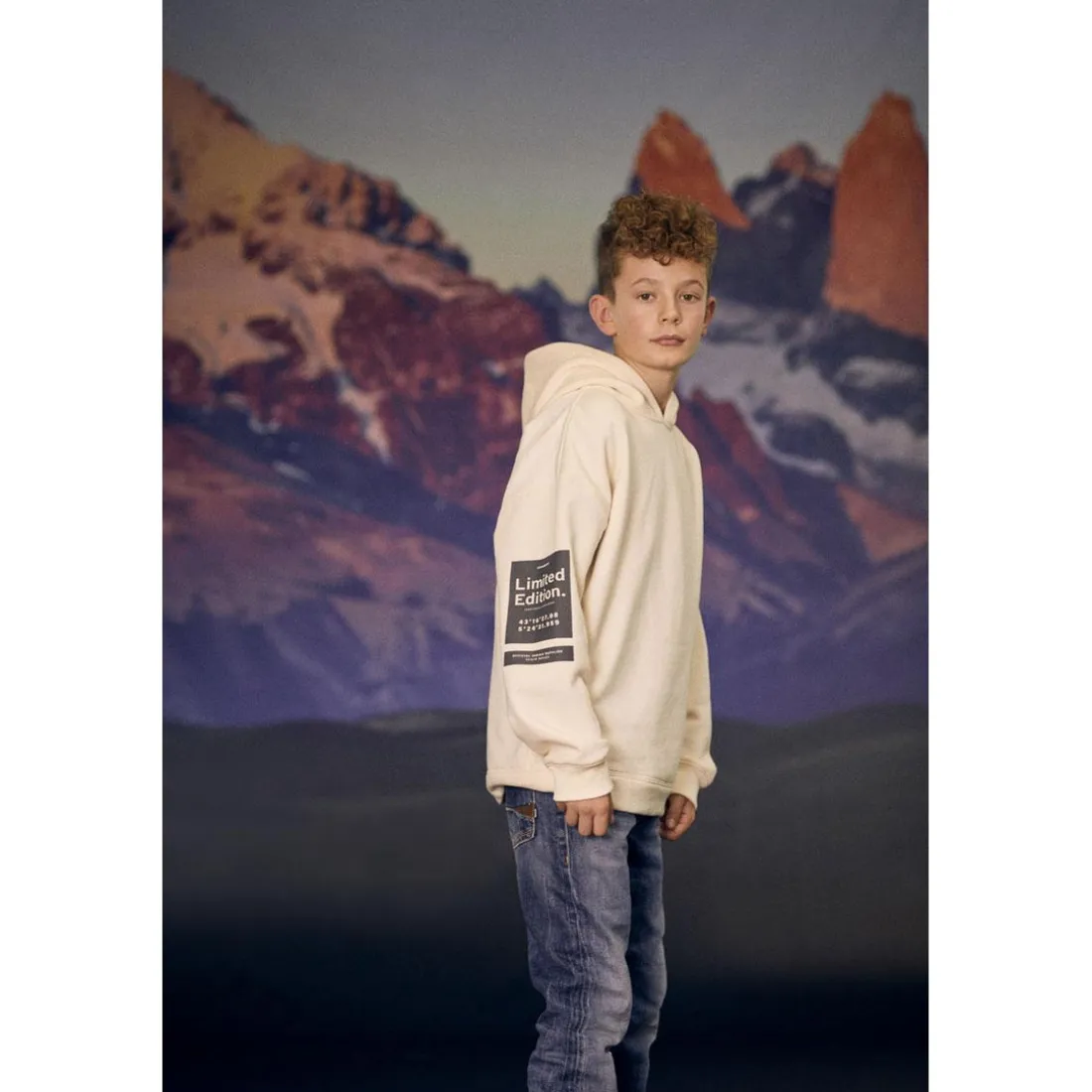 Sweat-Shirt capuche garçon BRUNOBO blanc en coton