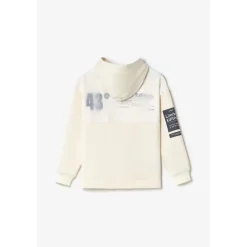 Sweat-Shirt capuche garçon BRUNOBO blanc en coton