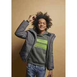 Sweat-Shirt capuche garçon MURABO vert en coton