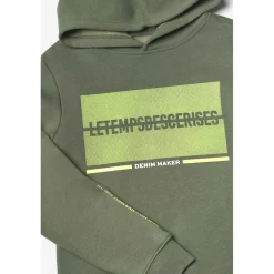 Sweat-Shirt capuche garçon MURABO vert en coton