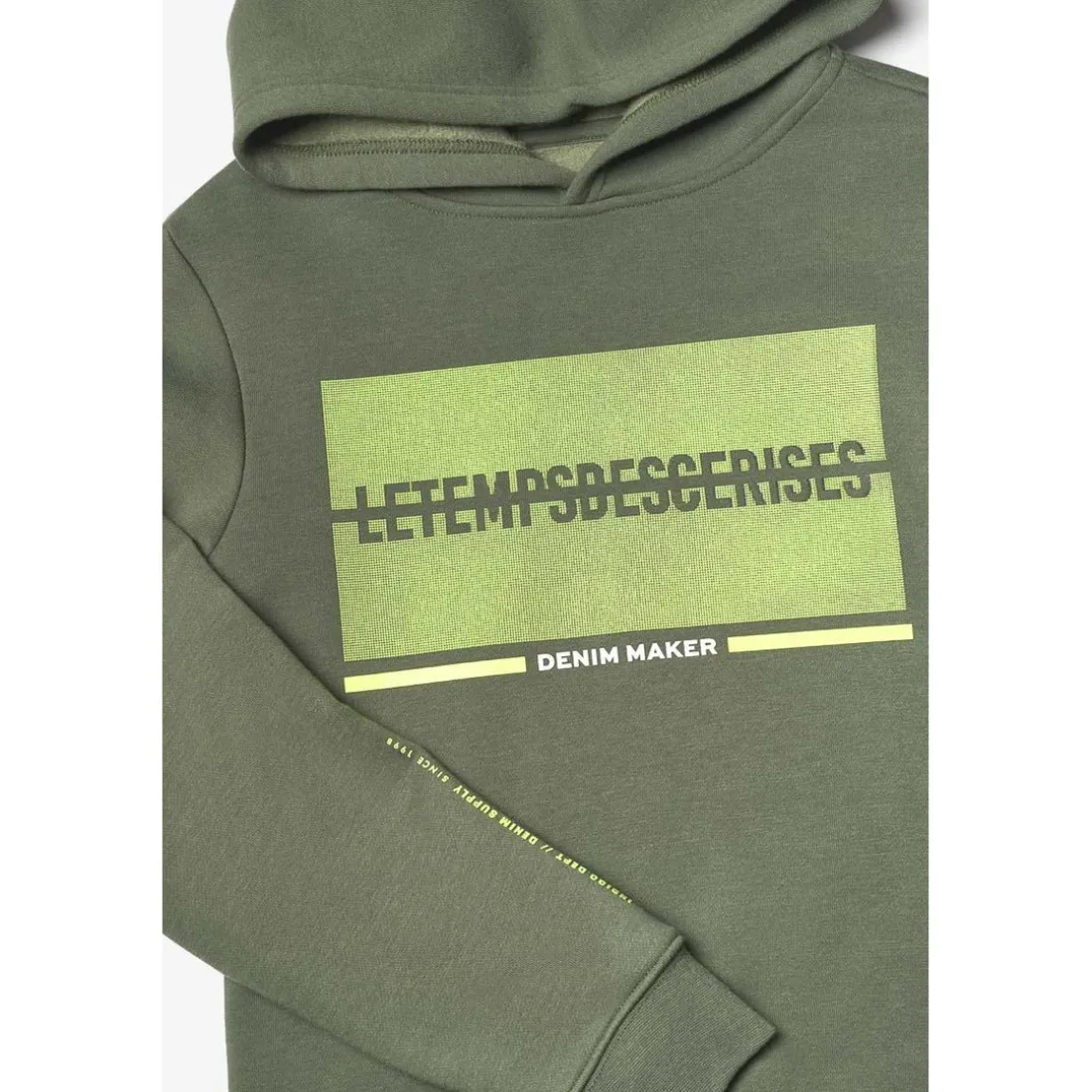 Sweat-Shirt capuche garçon MURABO vert en coton