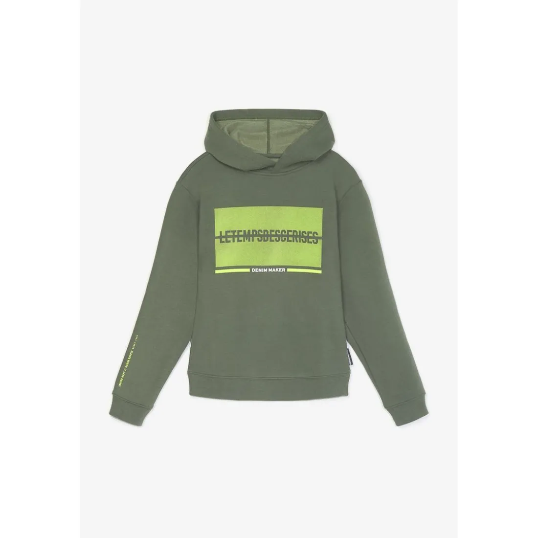 Sweat-Shirt capuche garçon MURABO vert en coton