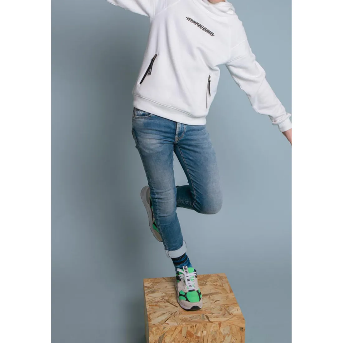 Sweat-Shirt capuche garçon MICHIBO blanc
