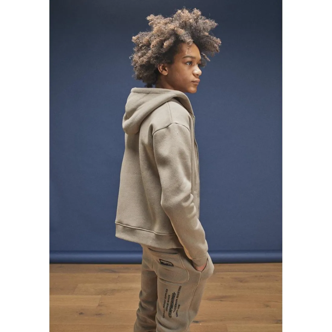 Sweat-Shirt capuche garçon METROBO blanc en coton
