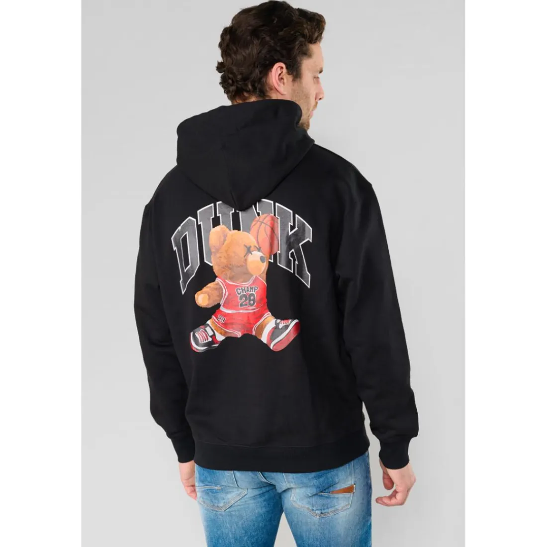 Sweat-Shirt capuche LORO noir en coton Ole