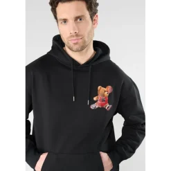 Sweat-Shirt capuche LORO noir en coton Ole