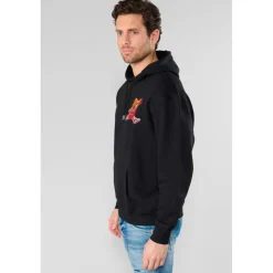 Sweat-Shirt capuche LORO noir en coton Ole