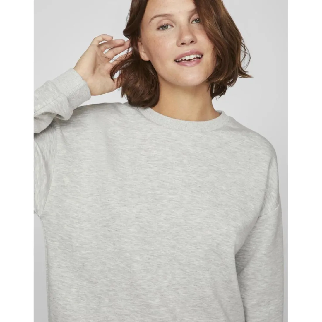 Sweat-shirt en viscose gris clair Lila