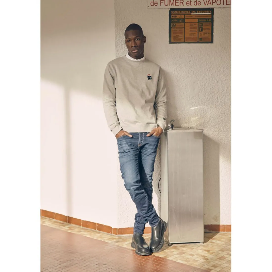Sweat-Shirt ETOL gris Zack en coton