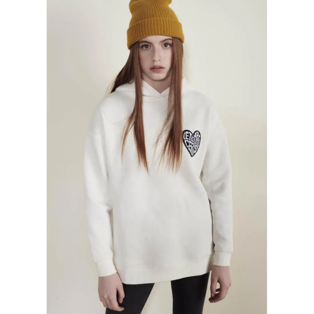 Sweat-Shirt fille capuche SAMIGI blanc Kaye en coton
