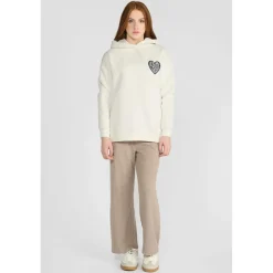 Sweat-Shirt fille capuche SAMIGI blanc Kaye en coton