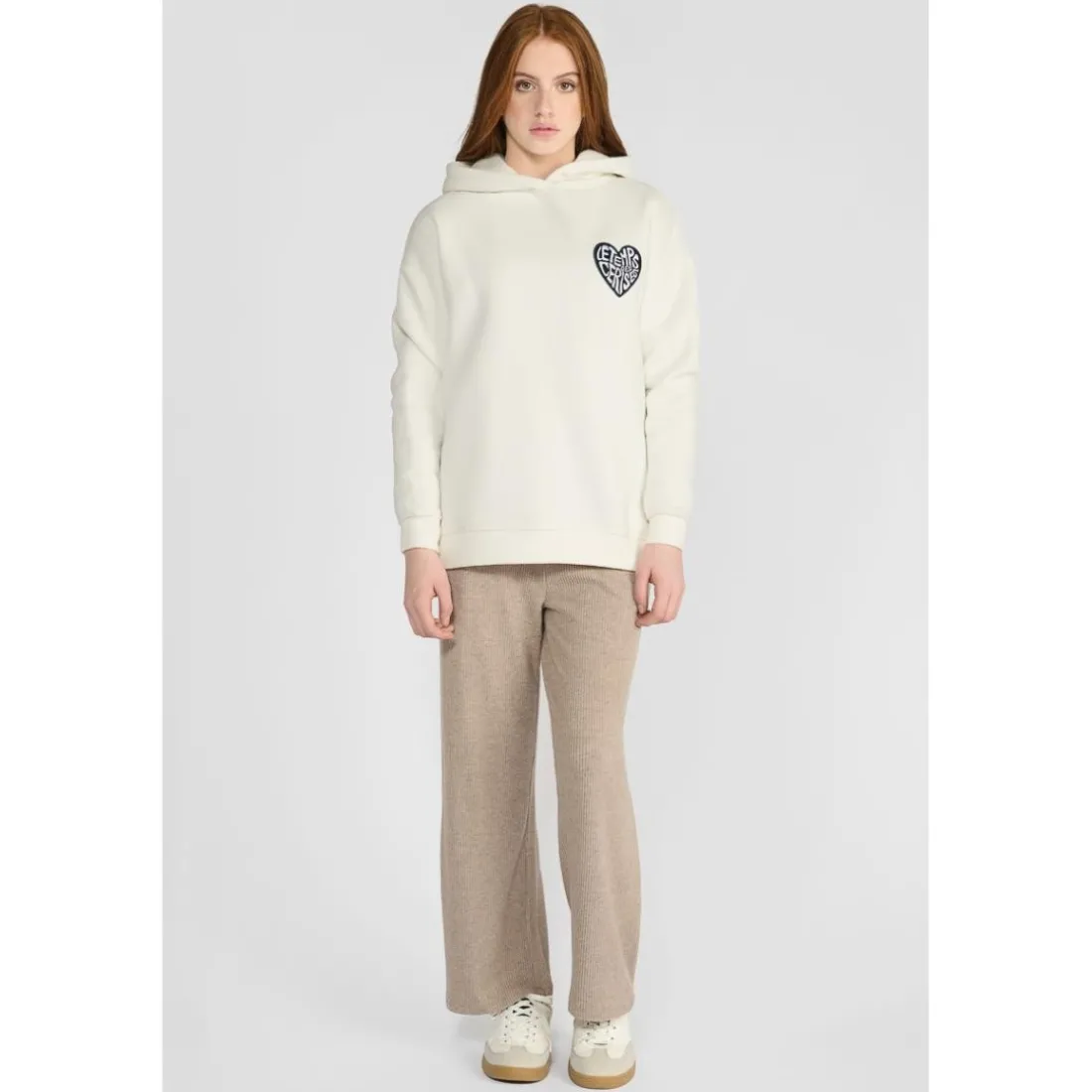 Sweat-Shirt fille capuche SAMIGI blanc Kaye en coton