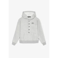 Sweat-shirt fille capuche MABELGI gris en coton