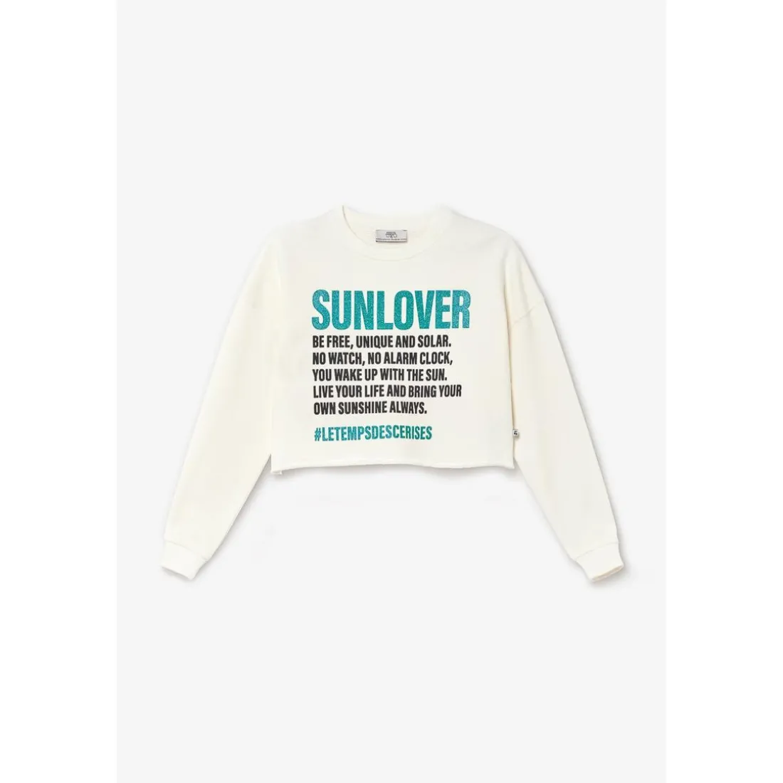 Sweat-shirt fille GINOGI blanc en coton