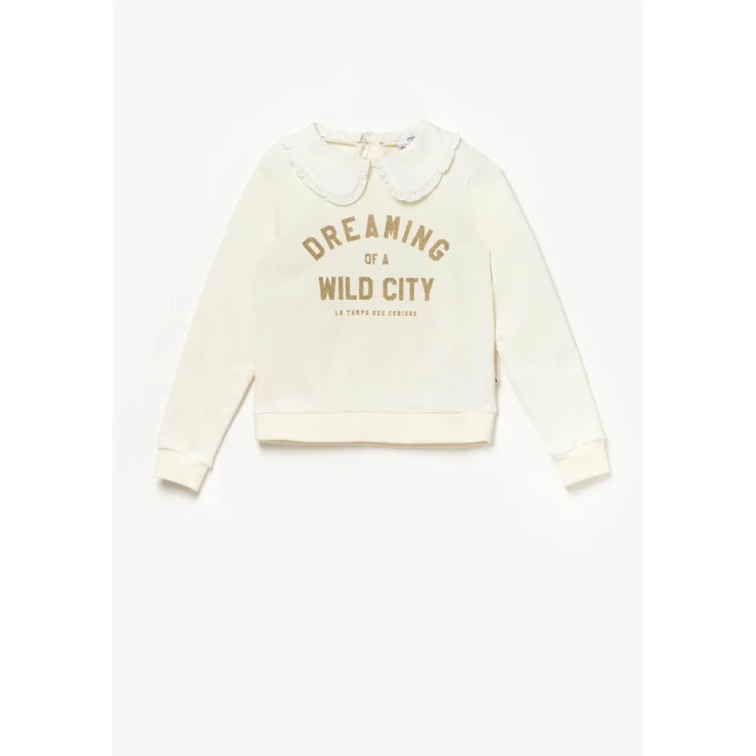 Sweat-shirt fille HOLLYGI blanc en coton