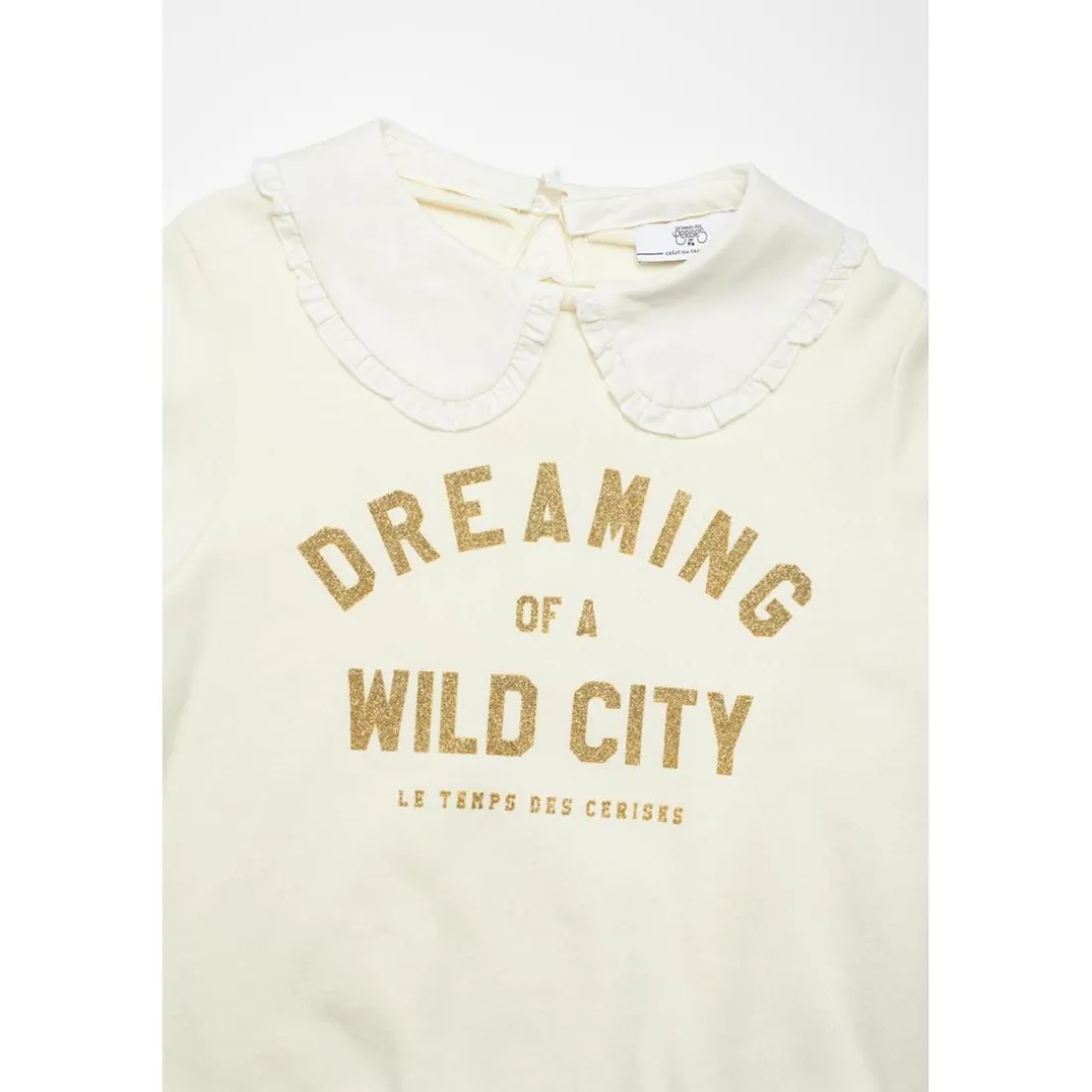 Sweat-shirt fille HOLLYGI blanc en coton