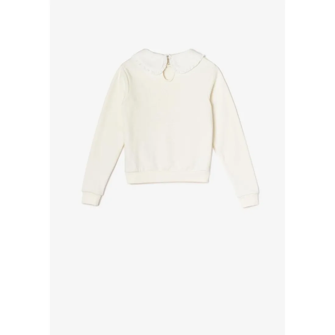 Sweat-shirt fille HOLLYGI blanc en coton