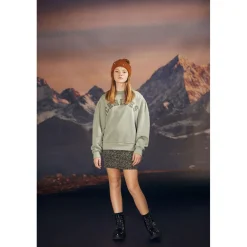 Sweat-Shirt fille MOAGI vert en coton
