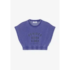 Sweat-Shirt fille NAELLEGI bleu en coton
