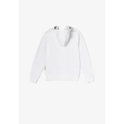 Sweat-shirt garçon, capuche PYBO blanc en coton