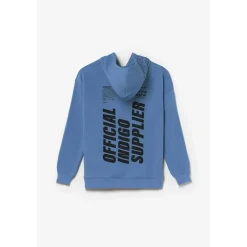 Sweat-shirt garçon, capuche HIABO bleu en coton