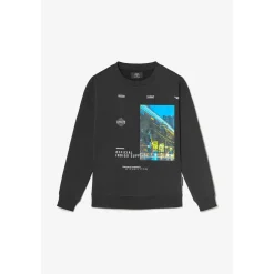 Sweat-shirt garçon, capuche COMEBO noir en coton