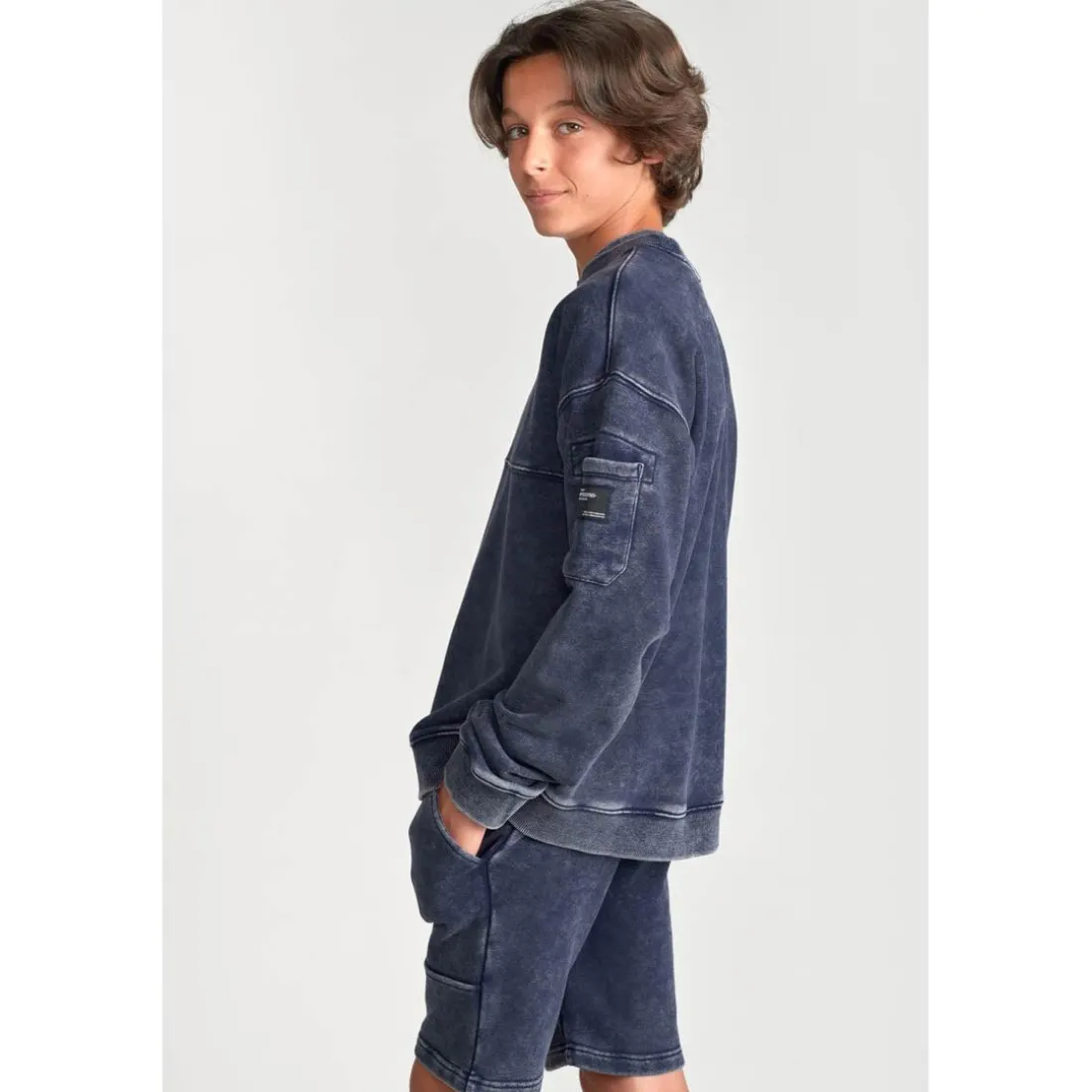 Sweat-Shirt garçon JONBO bleu en coton