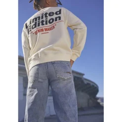 Sweat-Shirt garçon JUNBO blanc en coton
